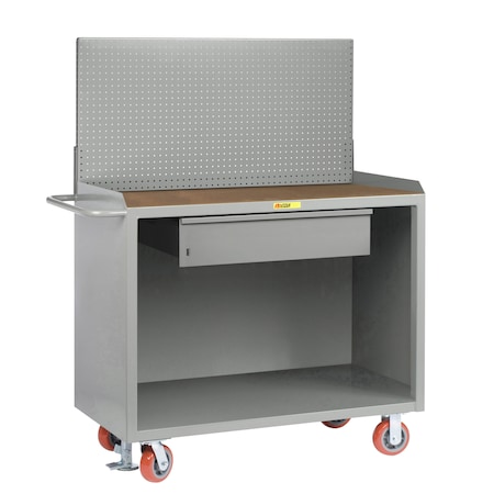 Little Giant Mobile Bench Cabinets, 36"W, HD Drawer, 1/4" Hardboard, Pegboard MH-2436-HDFL-PB